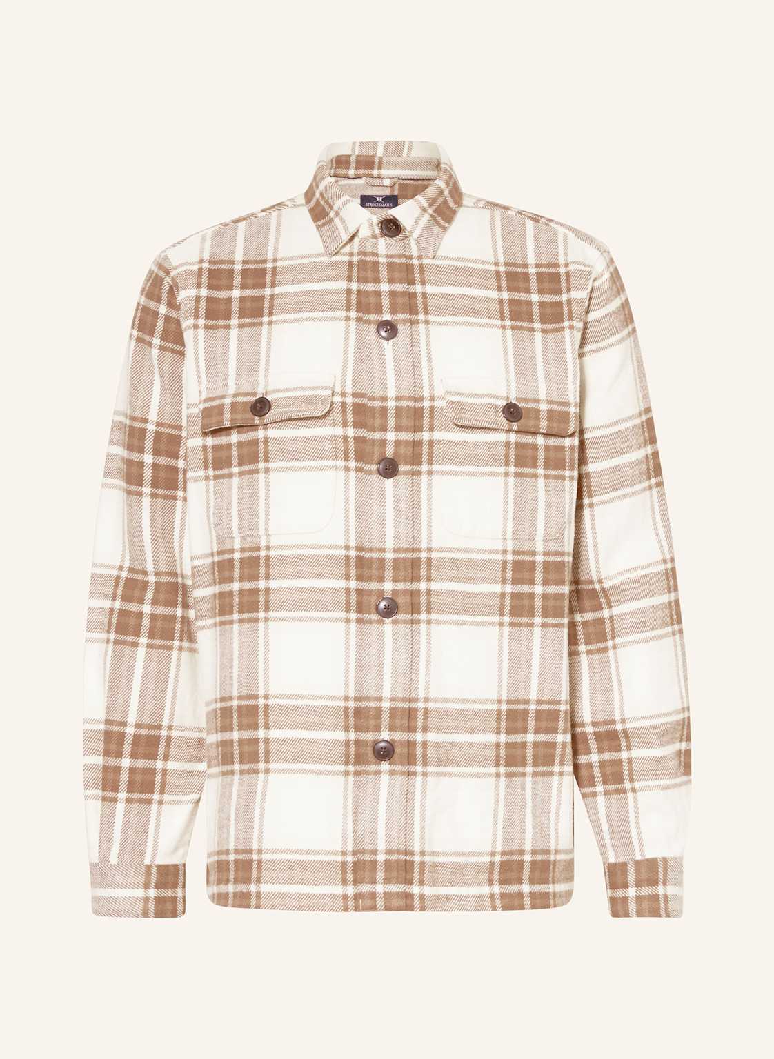 Strokesman's Flanell-Overshirt beige von STROKESMAN'S