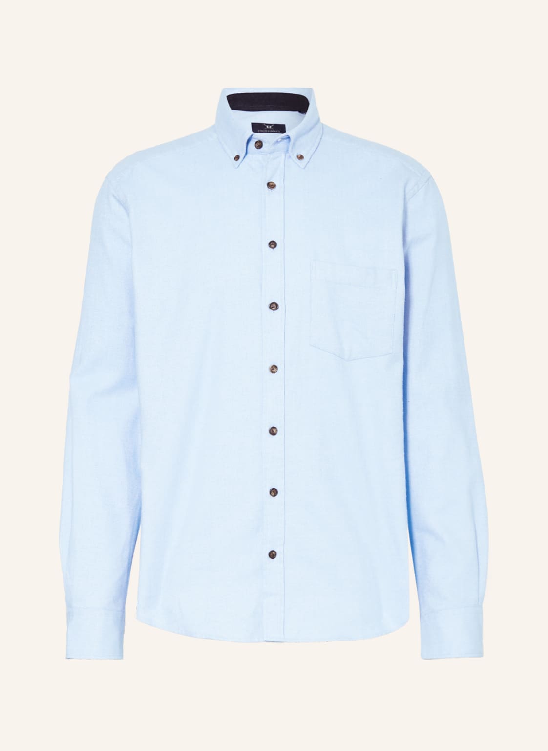 Strokesman's Flanellhemd Regular Fit blau von STROKESMAN'S