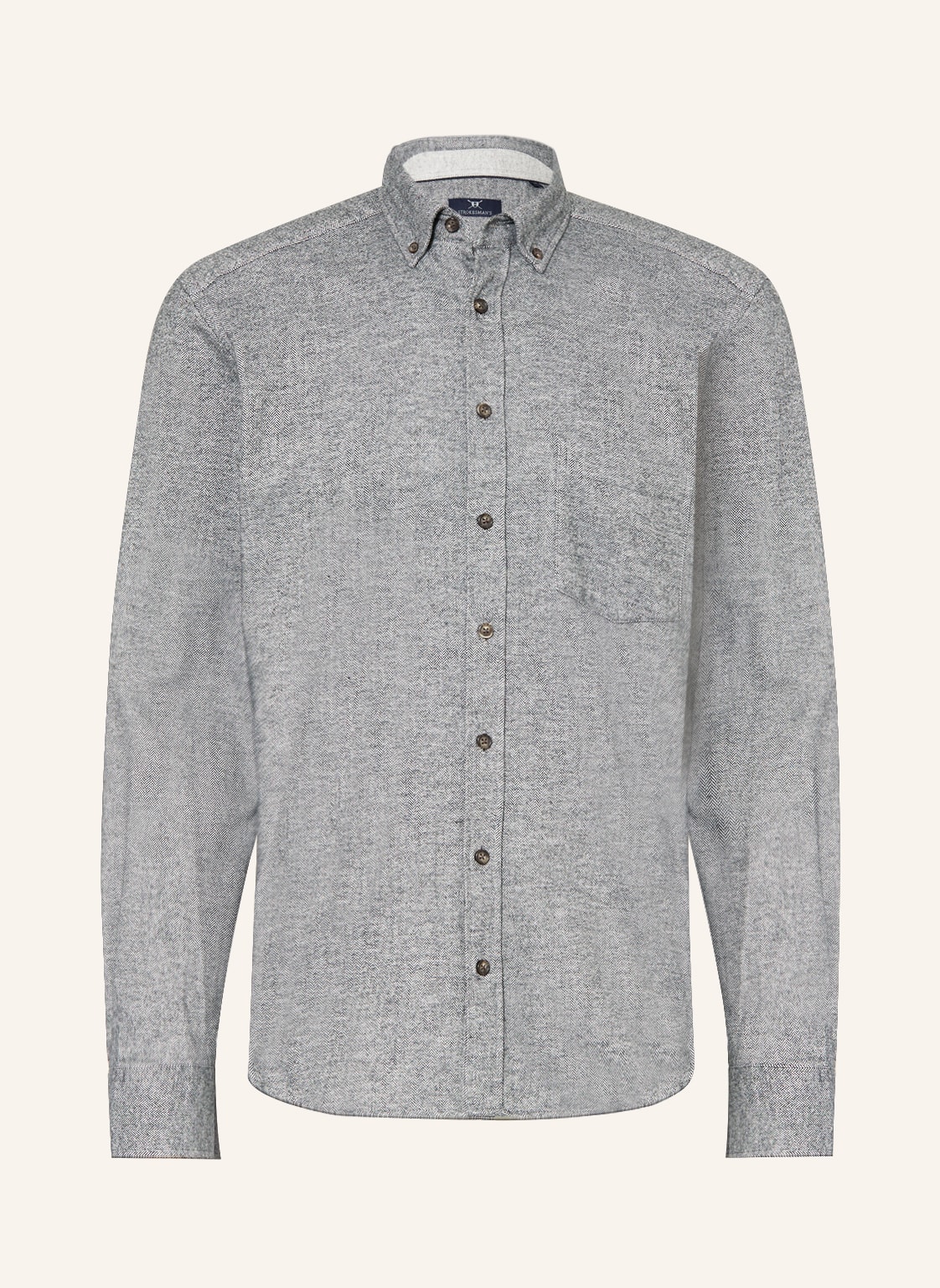 Strokesman's Flanellhemd Regular Fit grau von STROKESMAN'S