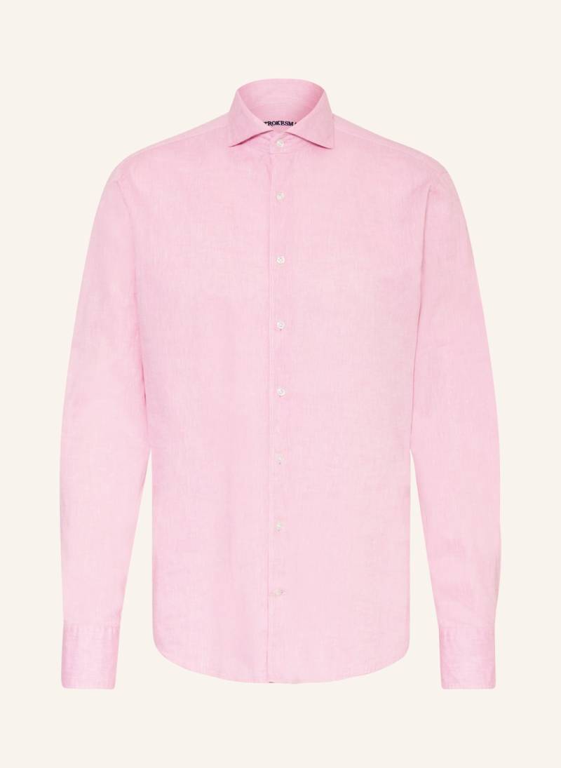 Strokesman's Hemd Regular Fit Mit Leinen rosa von STROKESMAN'S