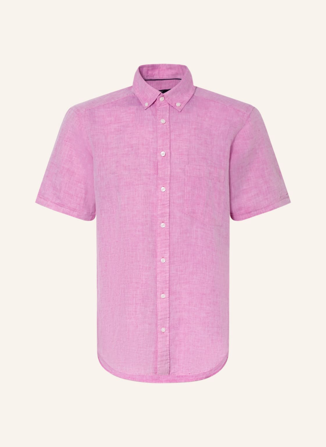 Strokesman's Kurzarm-Hemd Regular Fit Mit Leinen pink von STROKESMAN'S