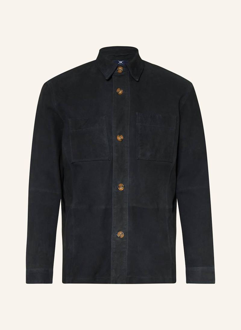 Strokesman's Leder-Overshirt blau von STROKESMAN'S