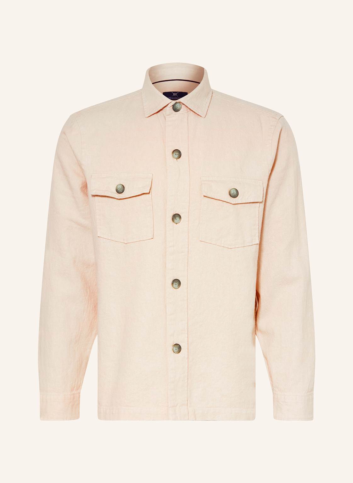 Strokesman's Overshirt Mit Leinen beige von STROKESMAN'S