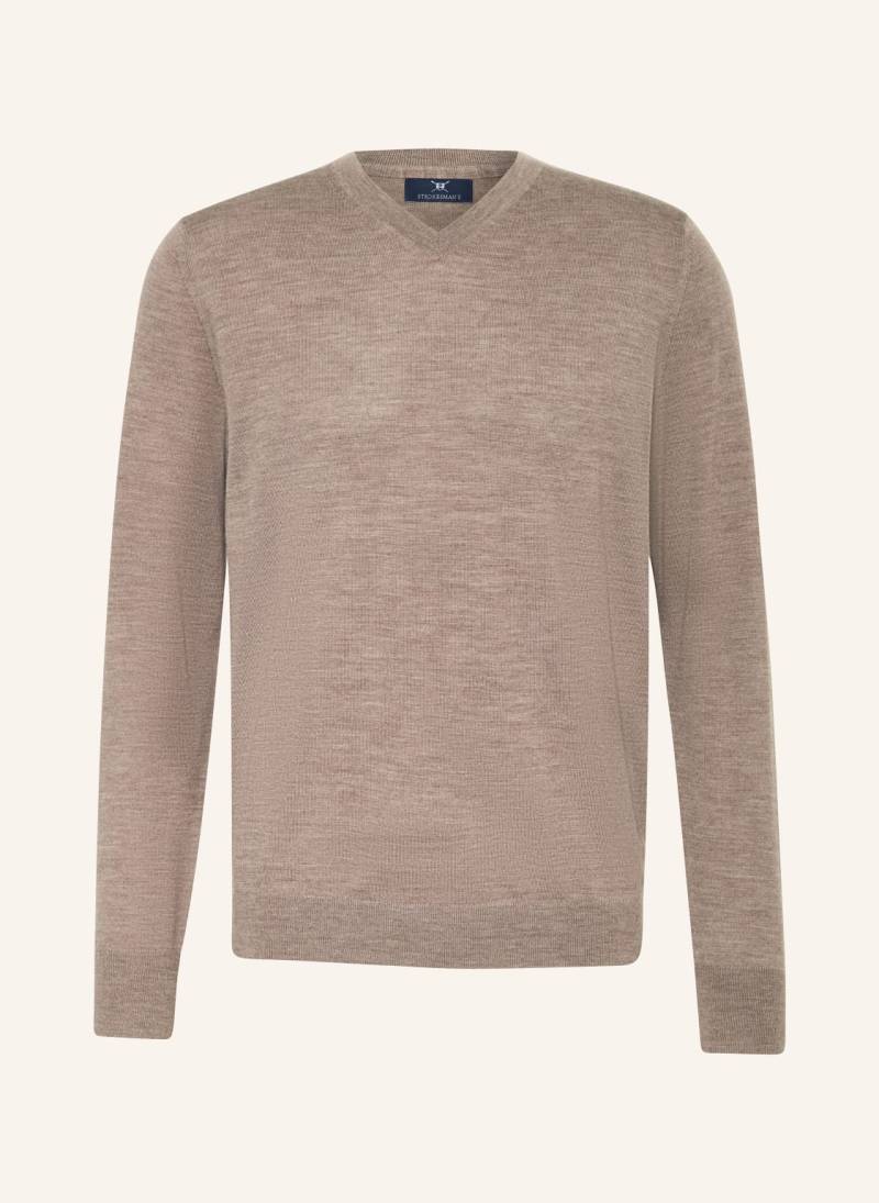 Strokesman's Pullover Aus Merinowolle beige von STROKESMAN'S