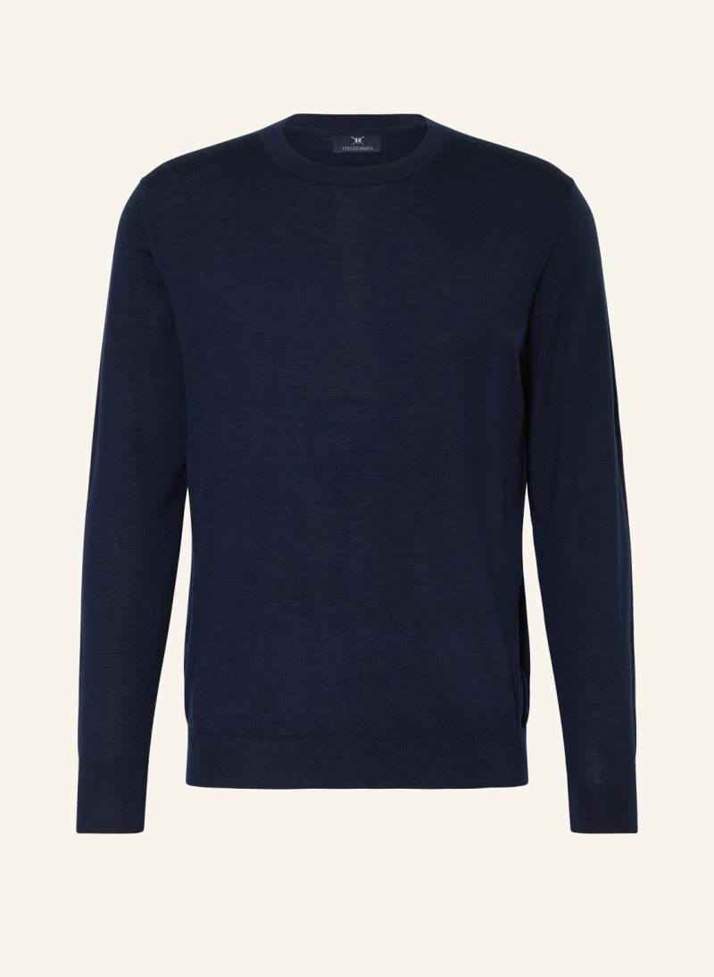 Strokesman's Pullover Aus Merinowolle blau von STROKESMAN'S