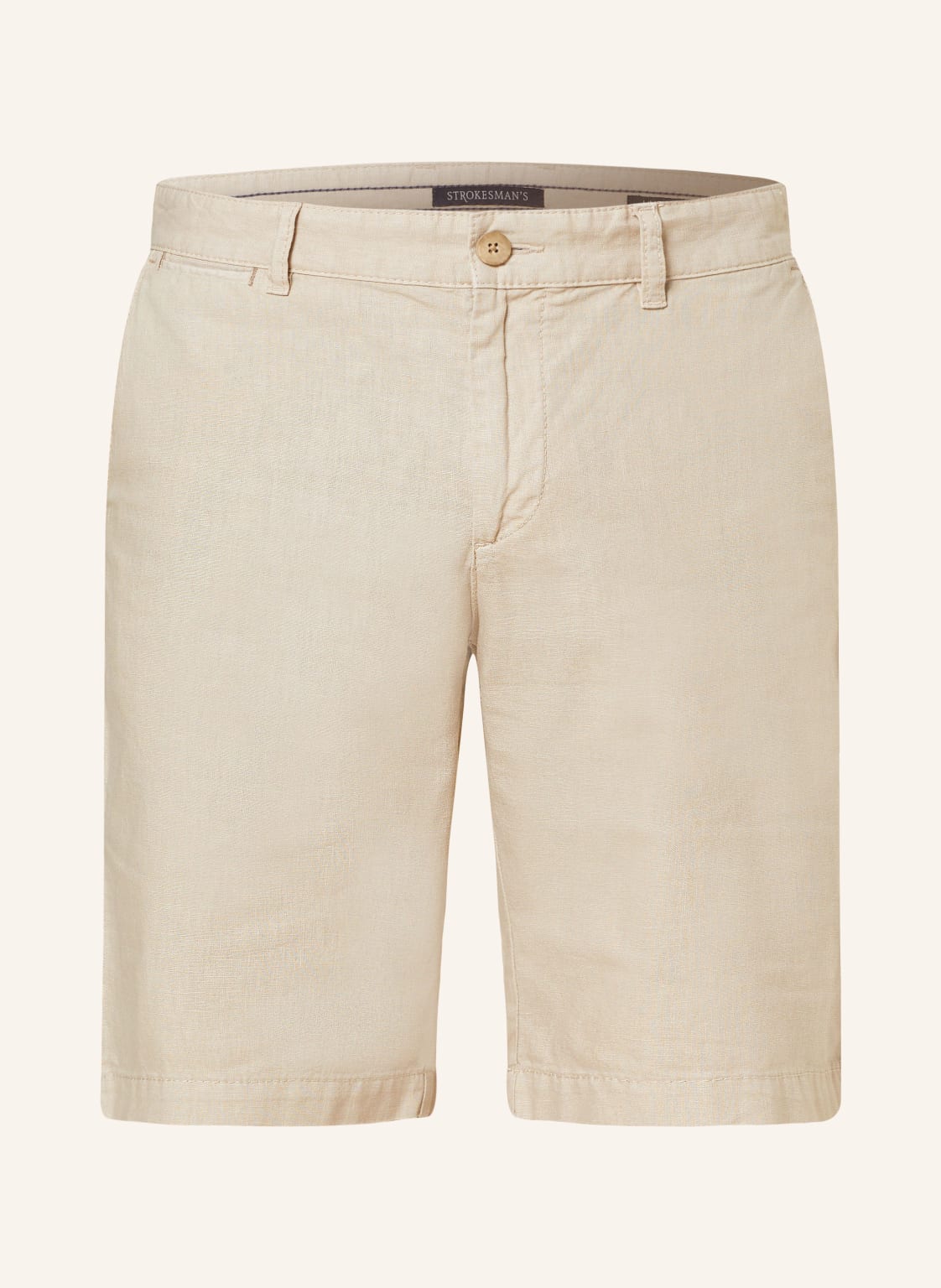 Strokesman's Shorts Slim Fit Mit Leinen beige von STROKESMAN'S