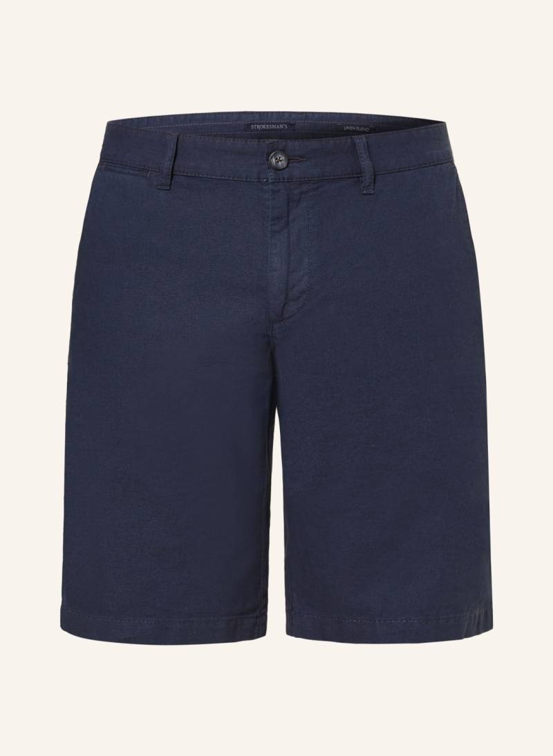 Strokesman's Shorts Slim Fit Mit Leinen blau von STROKESMAN'S