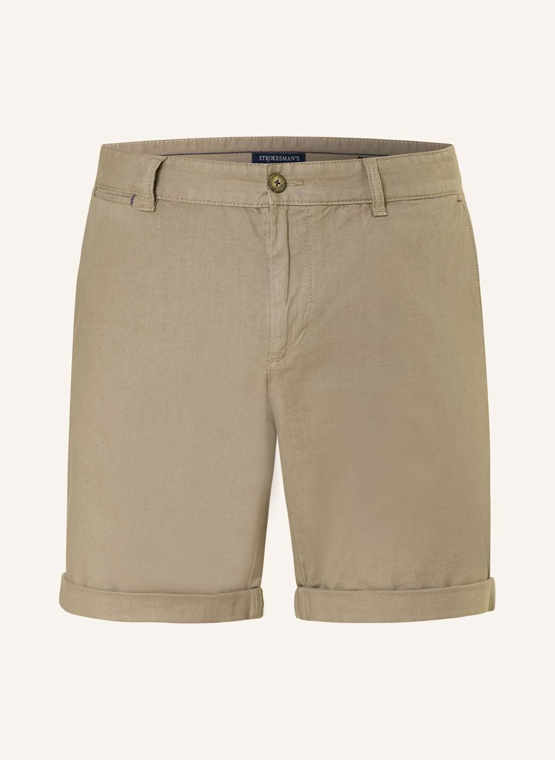 Strokesman's Shorts Slim Fit Mit Leinen gruen von STROKESMAN'S