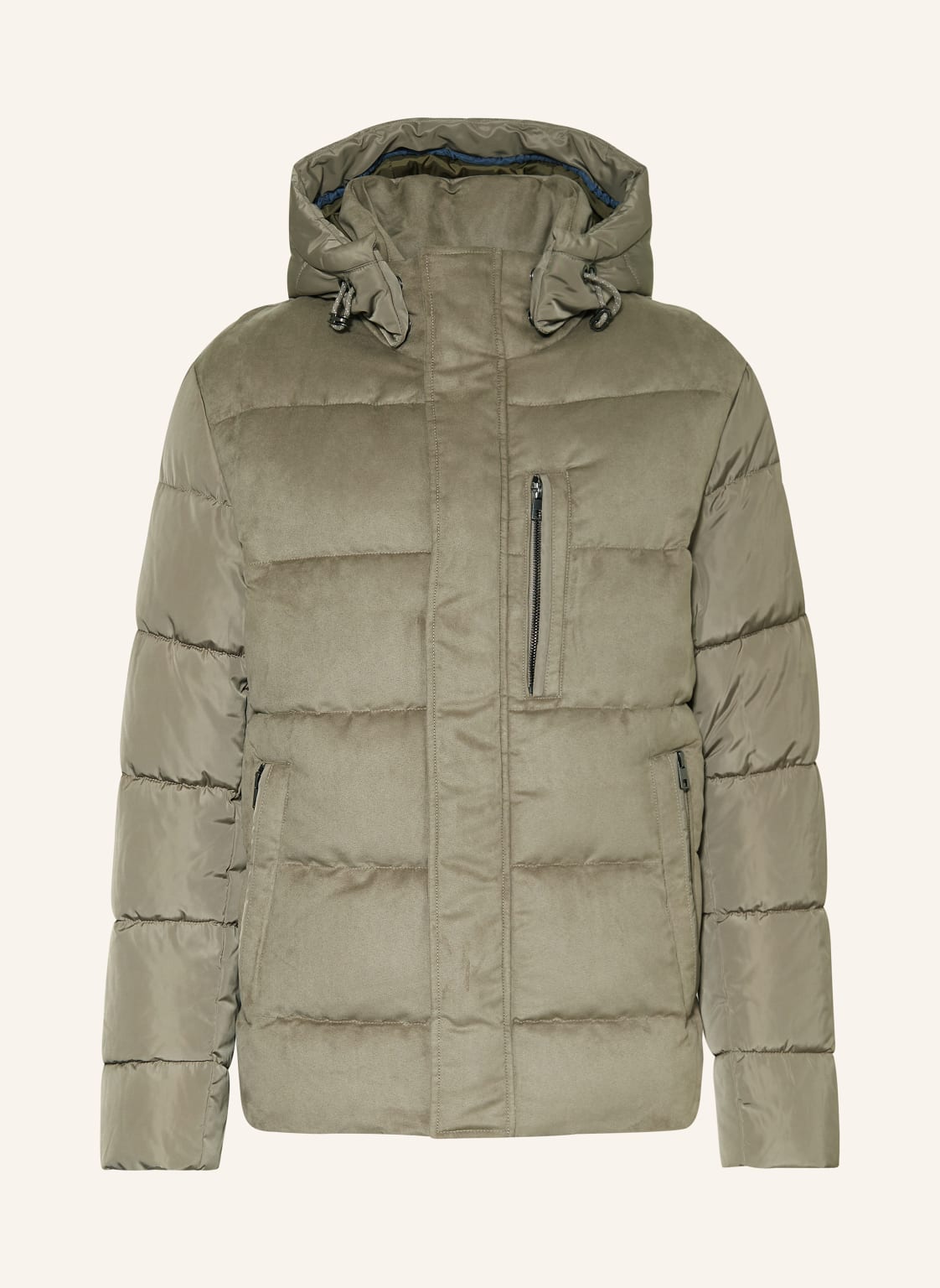 Strokesman's Steppjacke Im Materialmix Mit Abnehmbarer Kapuze beige von STROKESMAN'S