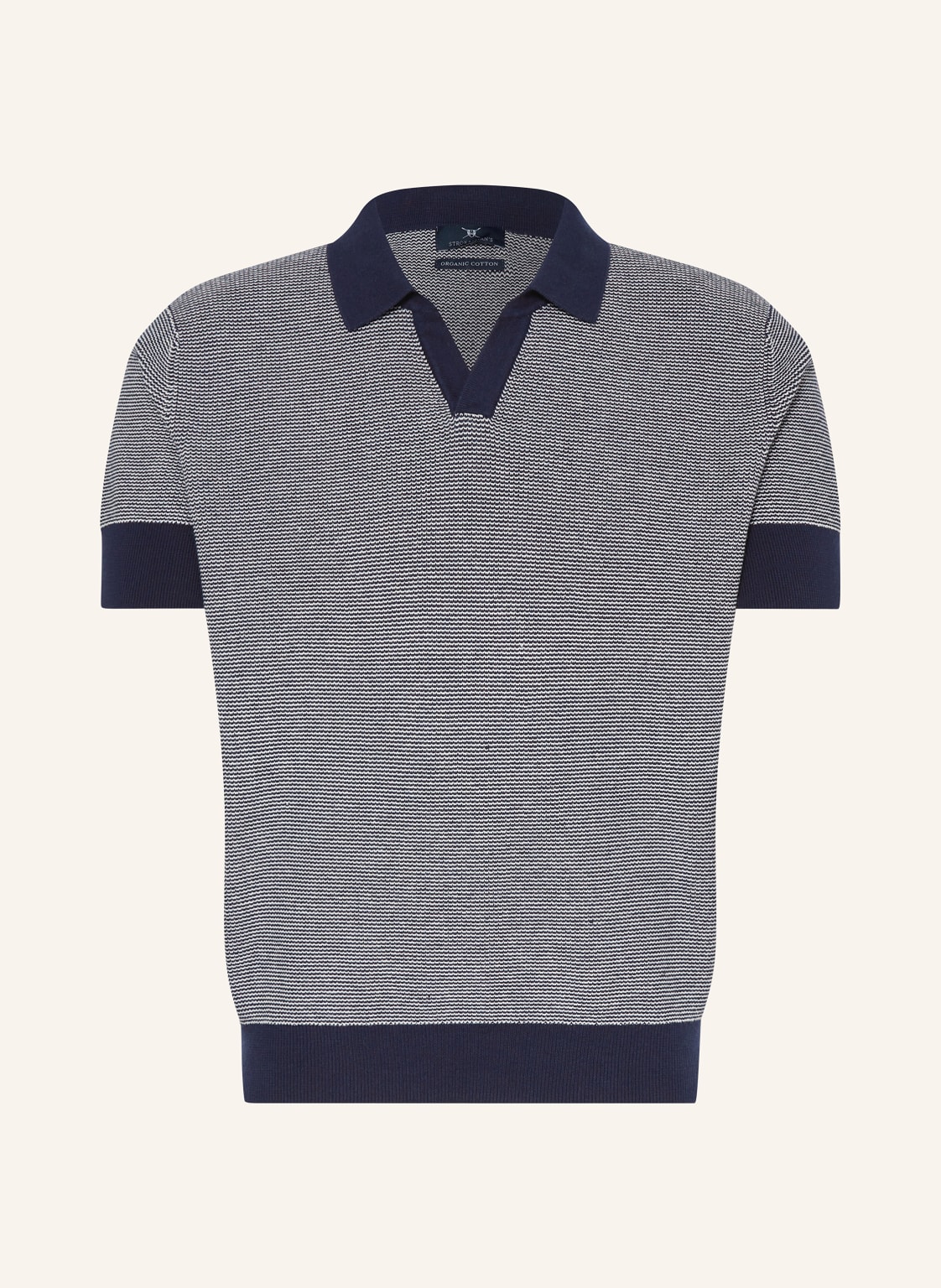 Strokesman's Strick-Poloshirt blau von STROKESMAN'S