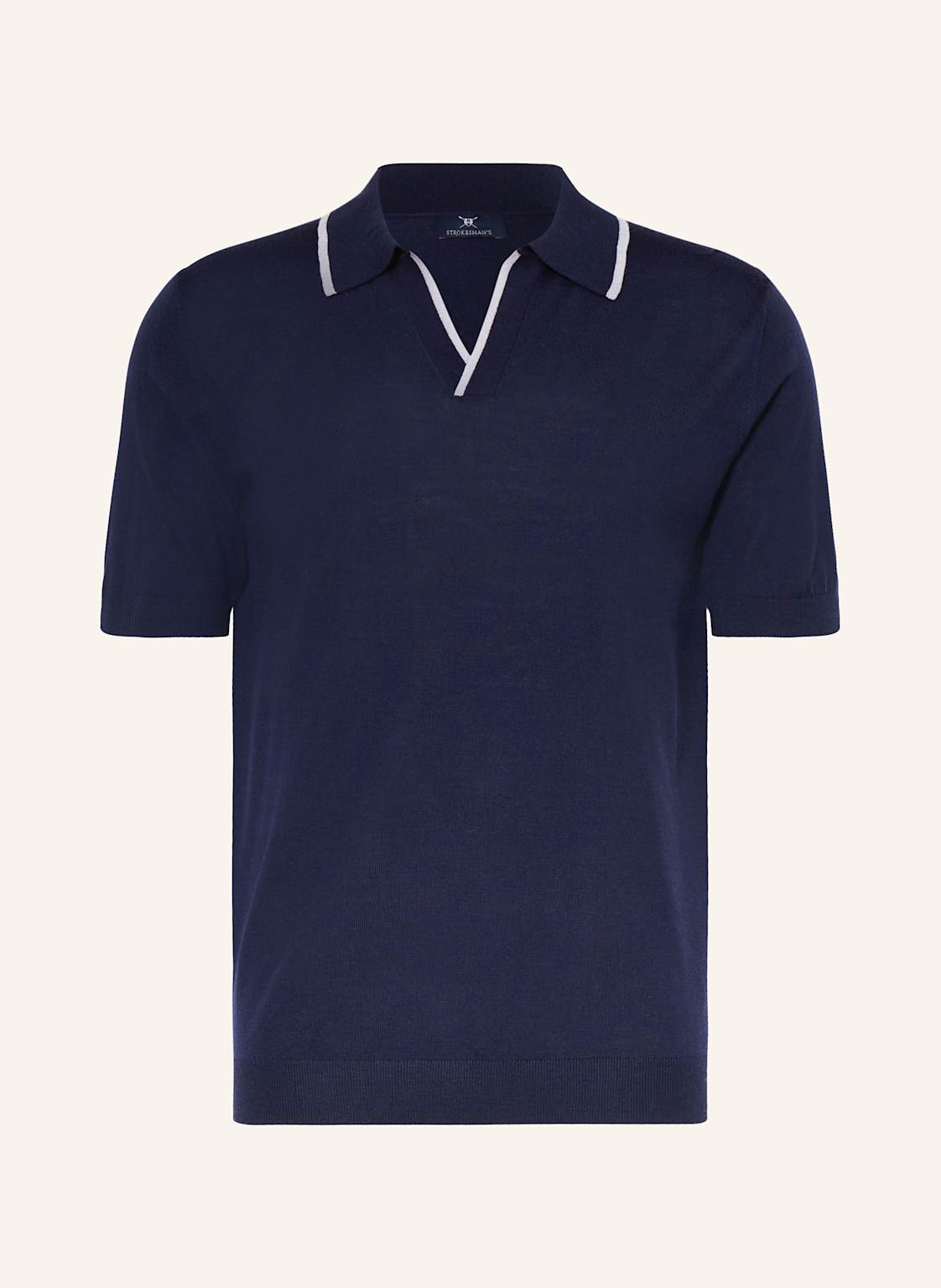 Strokesman's Strick-Poloshirt blau von STROKESMAN'S