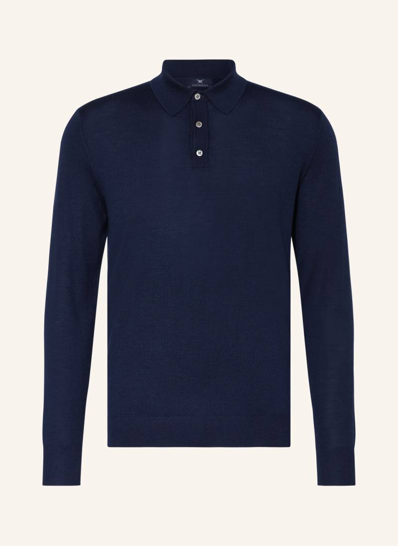 Strokesman's Strick-Poloshirt blau von STROKESMAN'S