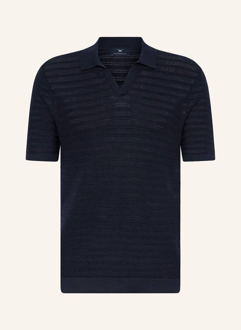 Strokesman's Strick-Poloshirt blau von STROKESMAN'S