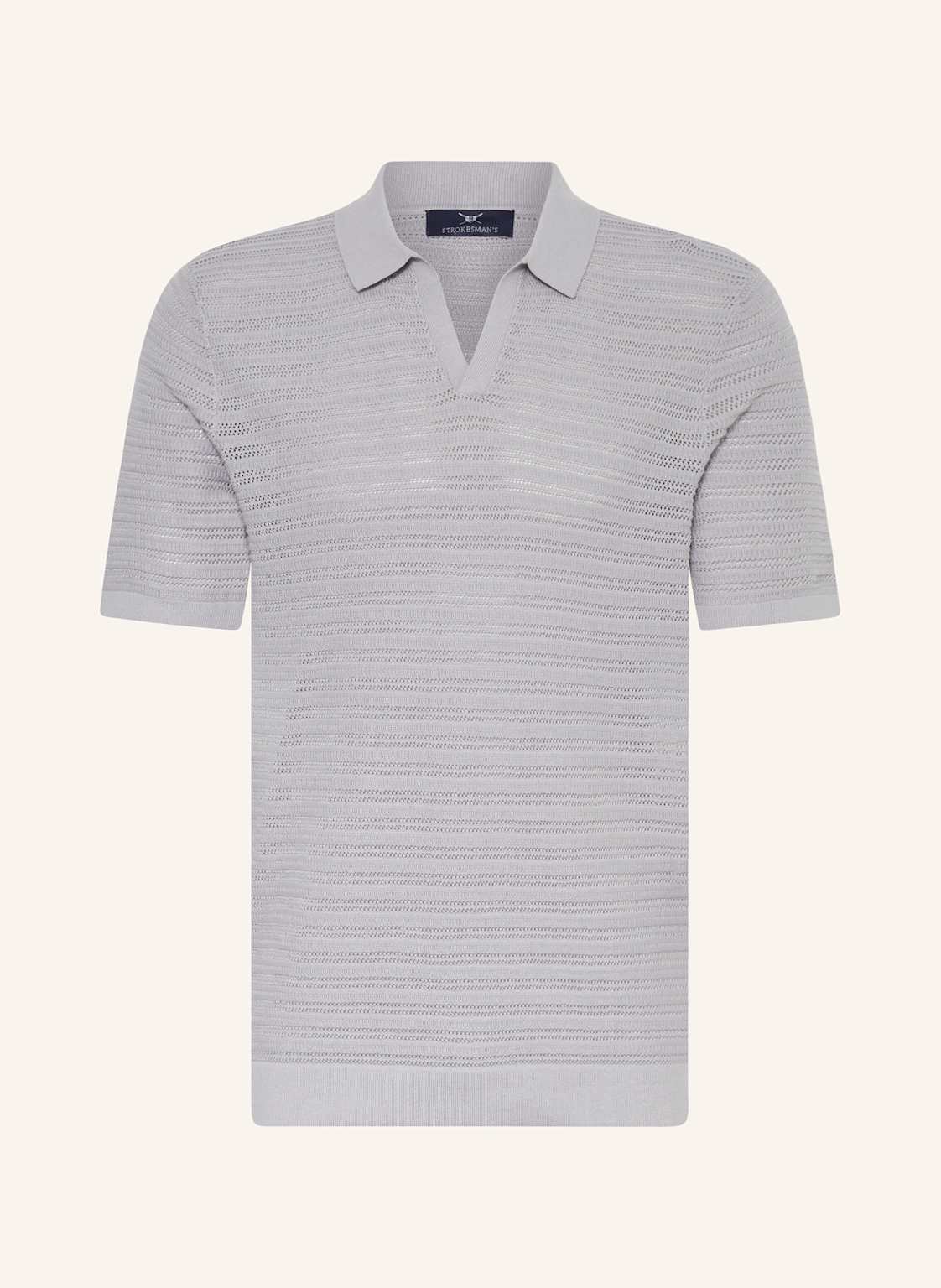 Strokesman's Strick-Poloshirt grau von STROKESMAN'S