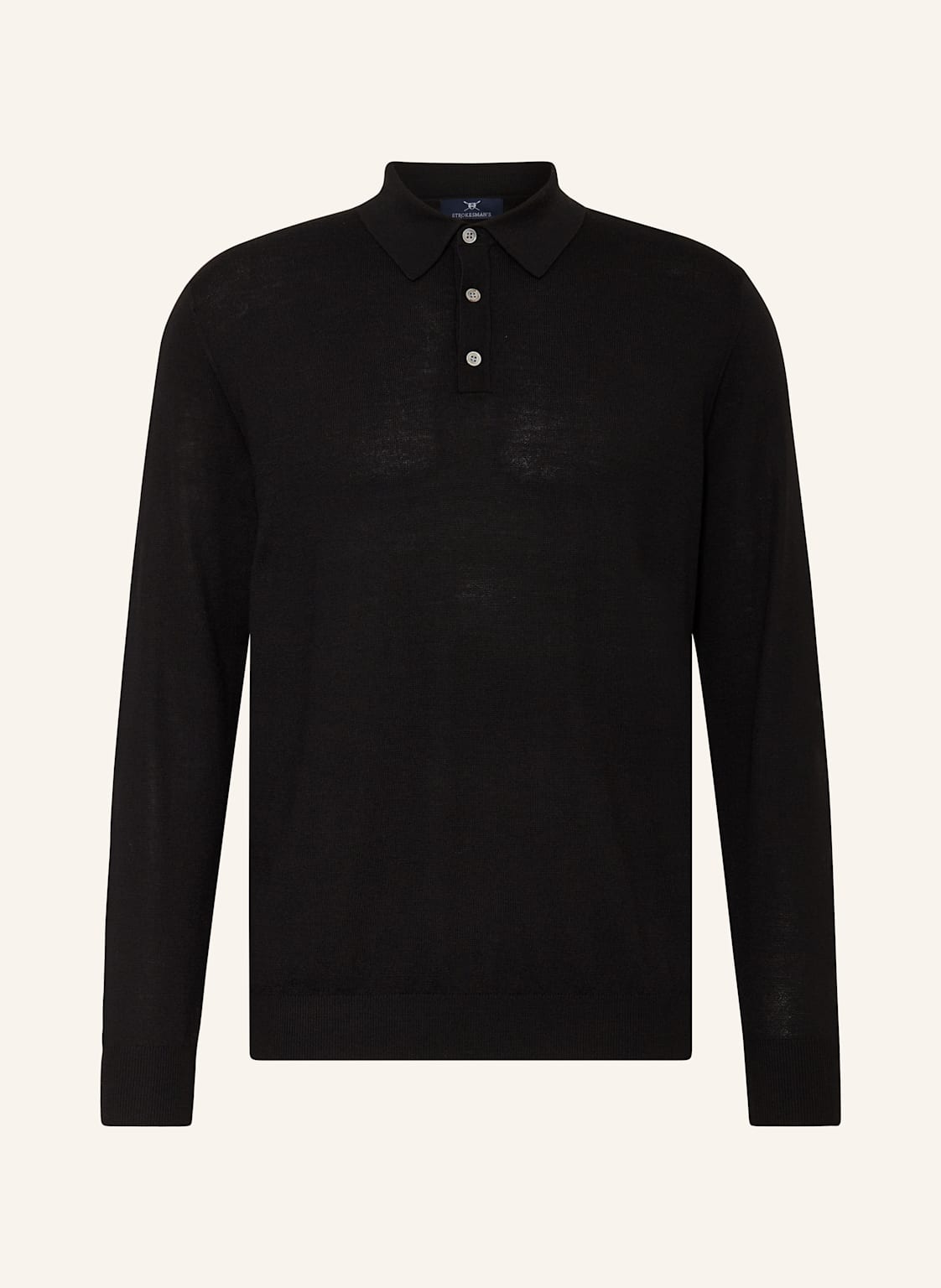 Strokesman's Strick-Poloshirt schwarz von STROKESMAN'S