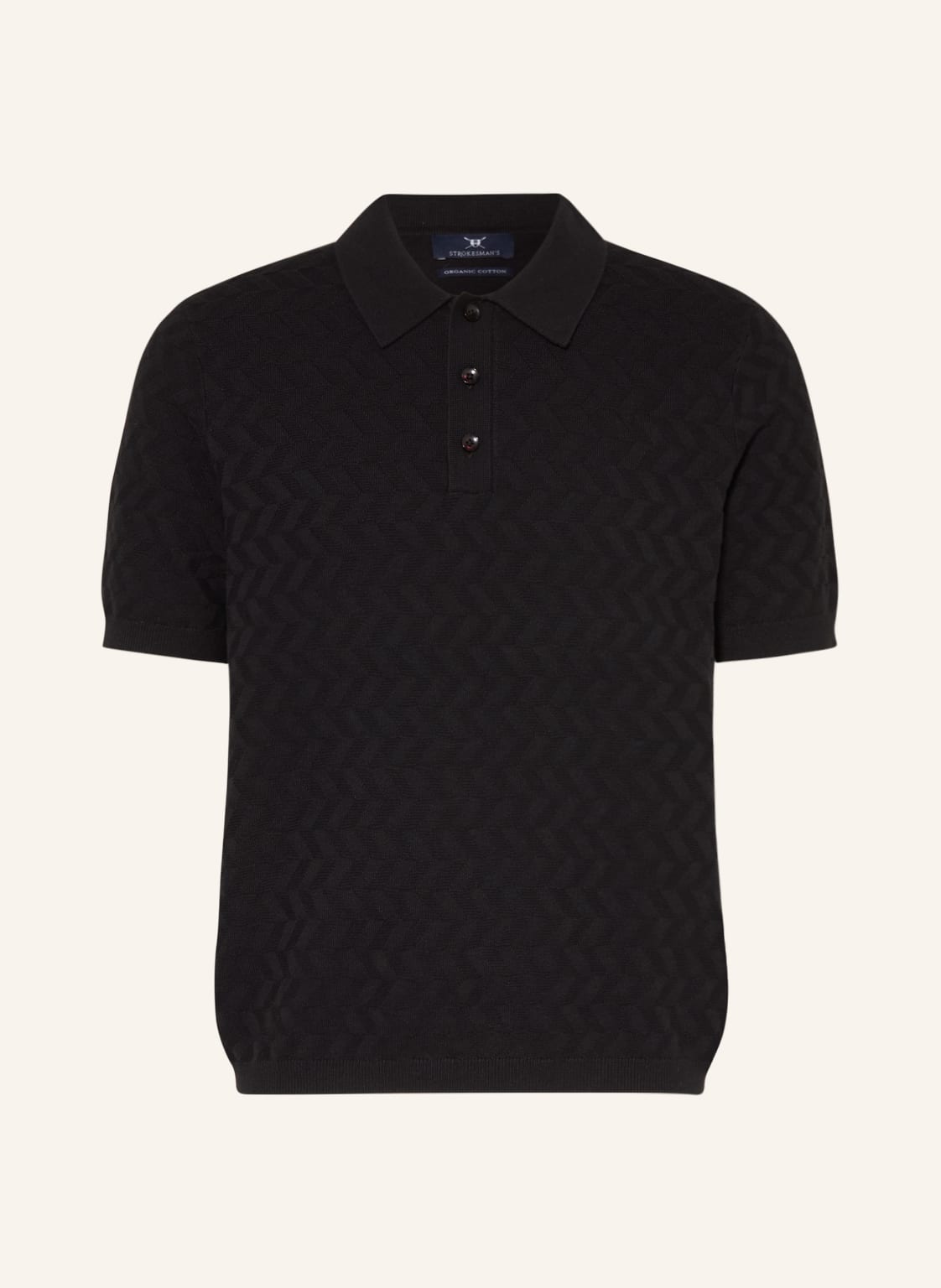 Strokesman's Strick-Poloshirt schwarz von STROKESMAN'S