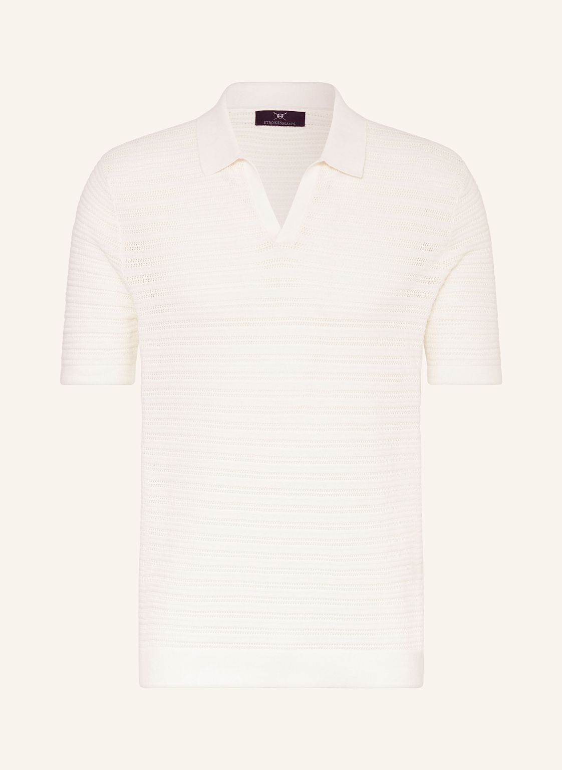 Strokesman's Strick-Poloshirt weiss von STROKESMAN'S