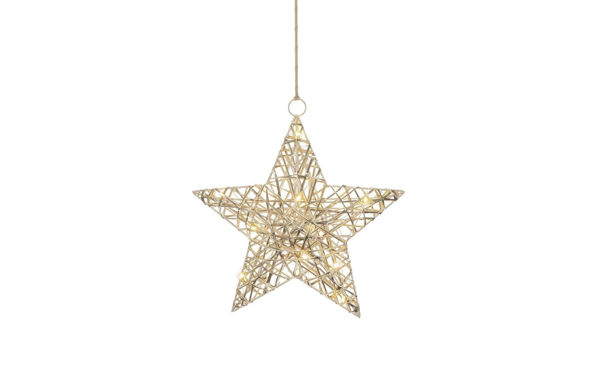 STT LED Dekofigur »Goldfarben hanging star 30 Warmweiss« von STT