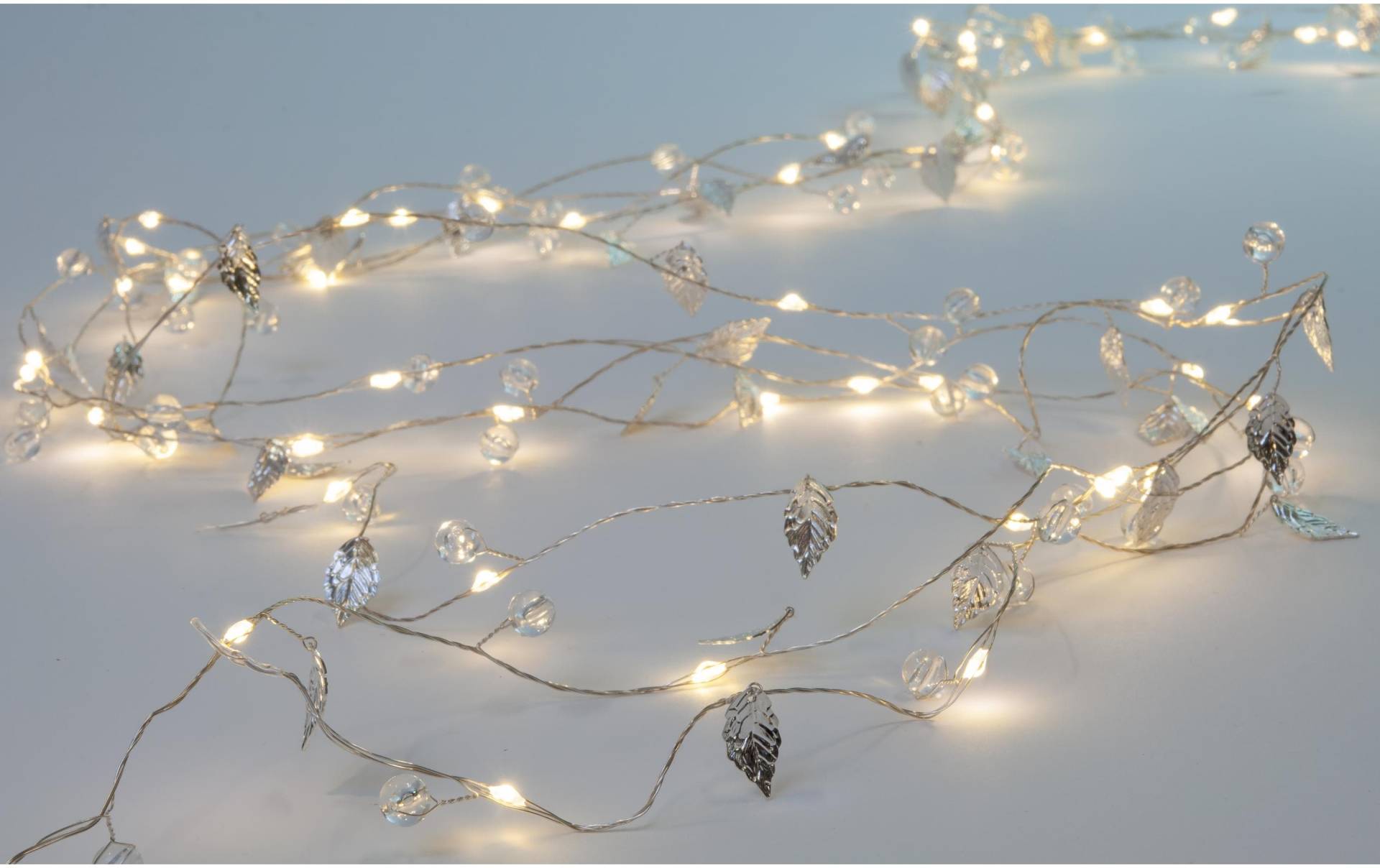 STT LED-Lichterkette »Silver Leaves«, 80 St.-flammig STT LED-Lichterkette »Silver Leaves«, 80 St.-flammig von STT