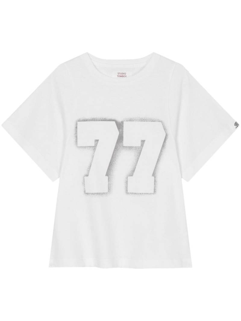 STUDIO TOMBOY 77-print cropped T-shirt - White von STUDIO TOMBOY