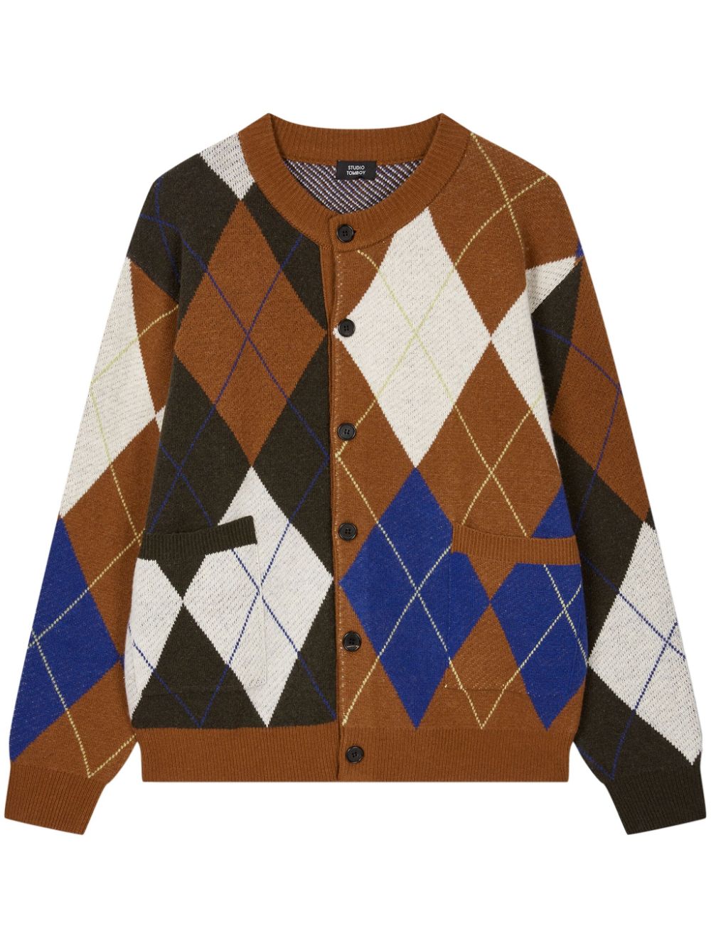 STUDIO TOMBOY argyle-pattern cardigan - Brown von STUDIO TOMBOY