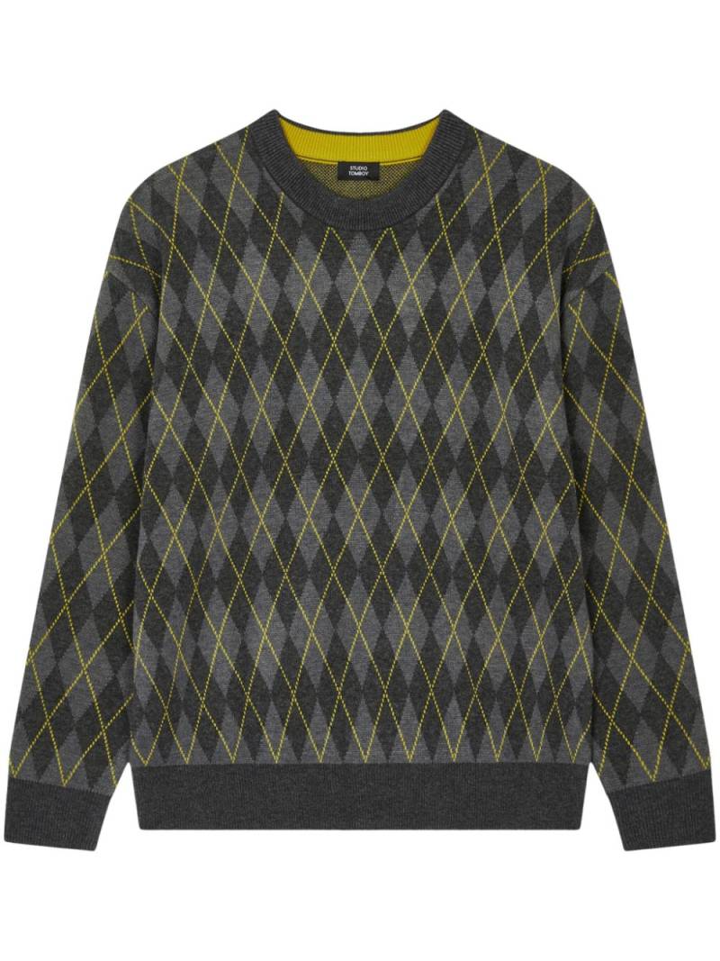 STUDIO TOMBOY argyle-pattern jumper - Grey von STUDIO TOMBOY