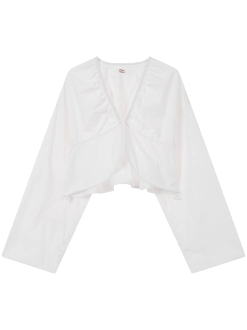 STUDIO TOMBOY bolero-style cropped shirt - White von STUDIO TOMBOY