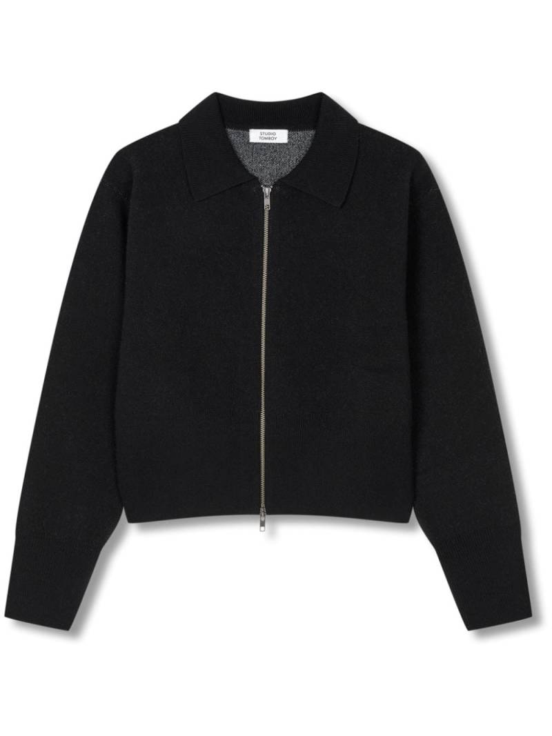 STUDIO TOMBOY classic-collar zip-up cardigan - Black von STUDIO TOMBOY