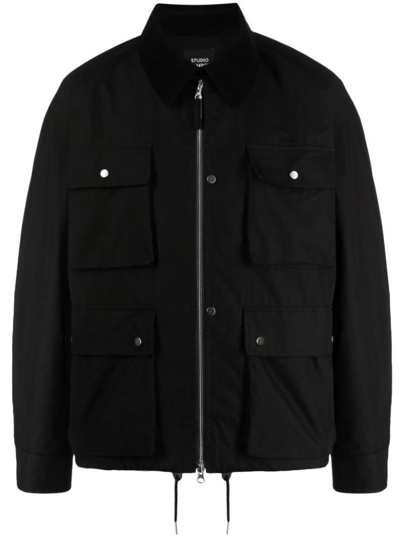 STUDIO TOMBOY corduroy-collar cotton shirt jacket - Black von STUDIO TOMBOY