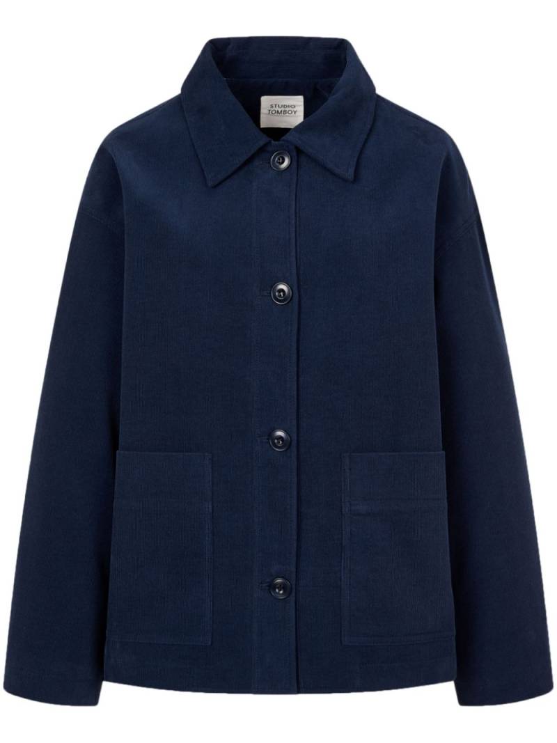 STUDIO TOMBOY corduroy spread-collar shirt jacket - Blue von STUDIO TOMBOY