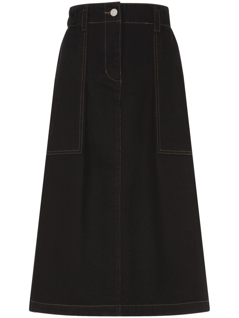 STUDIO TOMBOY cotton midi skirt - Black von STUDIO TOMBOY