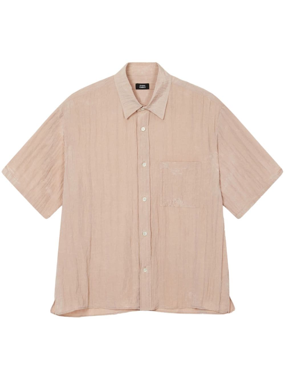 STUDIO TOMBOY creased short-sleeved shirt - Pink