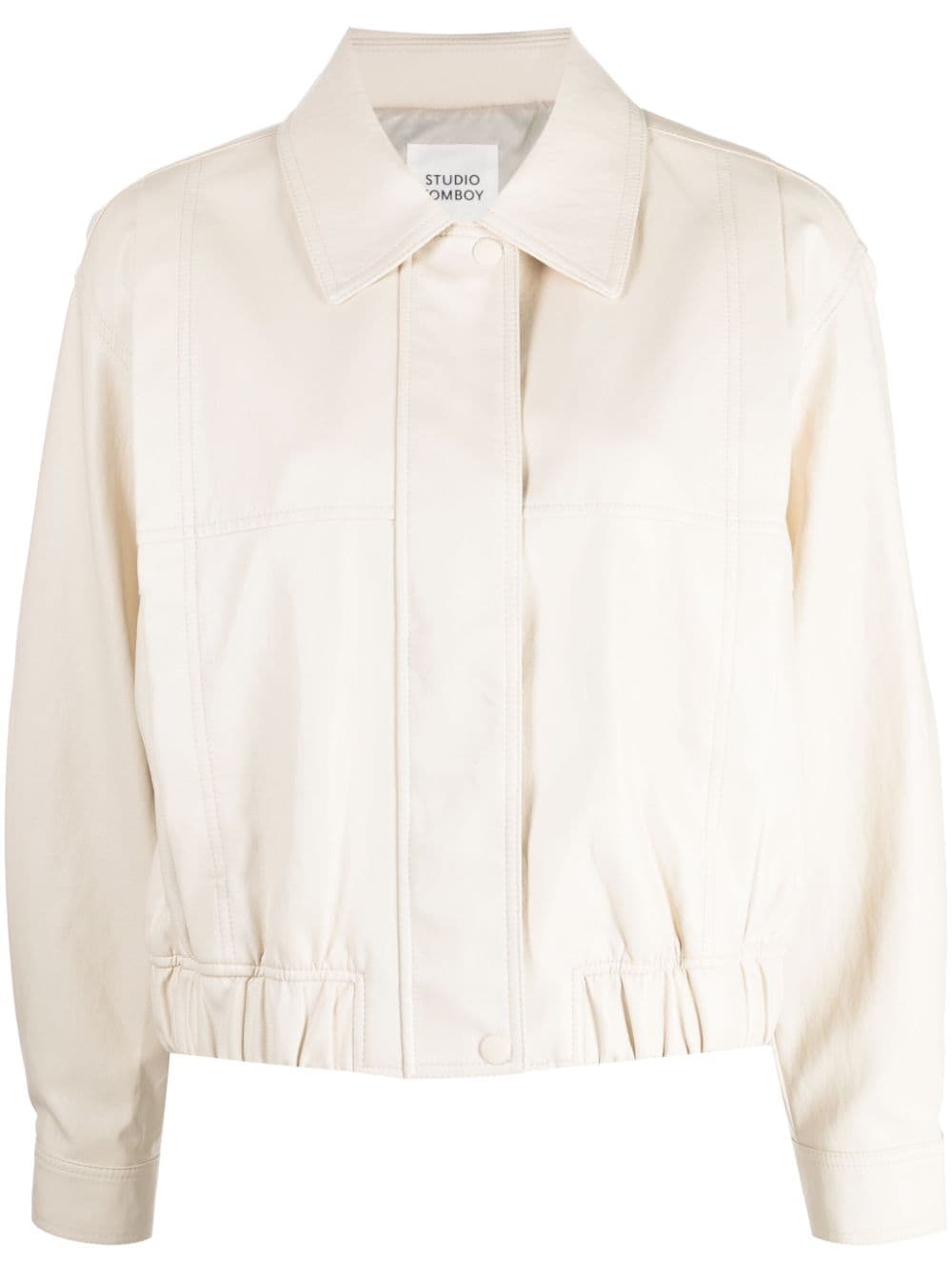 STUDIO TOMBOY cropped faux-leather blouson jacket - Neutrals von STUDIO TOMBOY