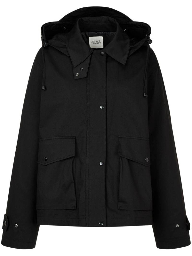 STUDIO TOMBOY drawstring hooded jacket - Black von STUDIO TOMBOY