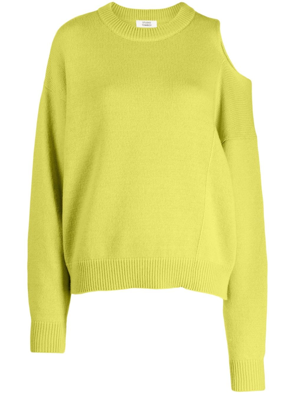 STUDIO TOMBOY fine-knit cut-off jumper - Green von STUDIO TOMBOY