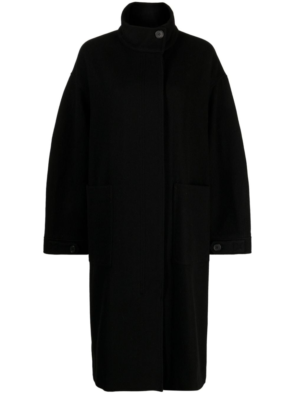 STUDIO TOMBOY high-neck long coat - Black von STUDIO TOMBOY