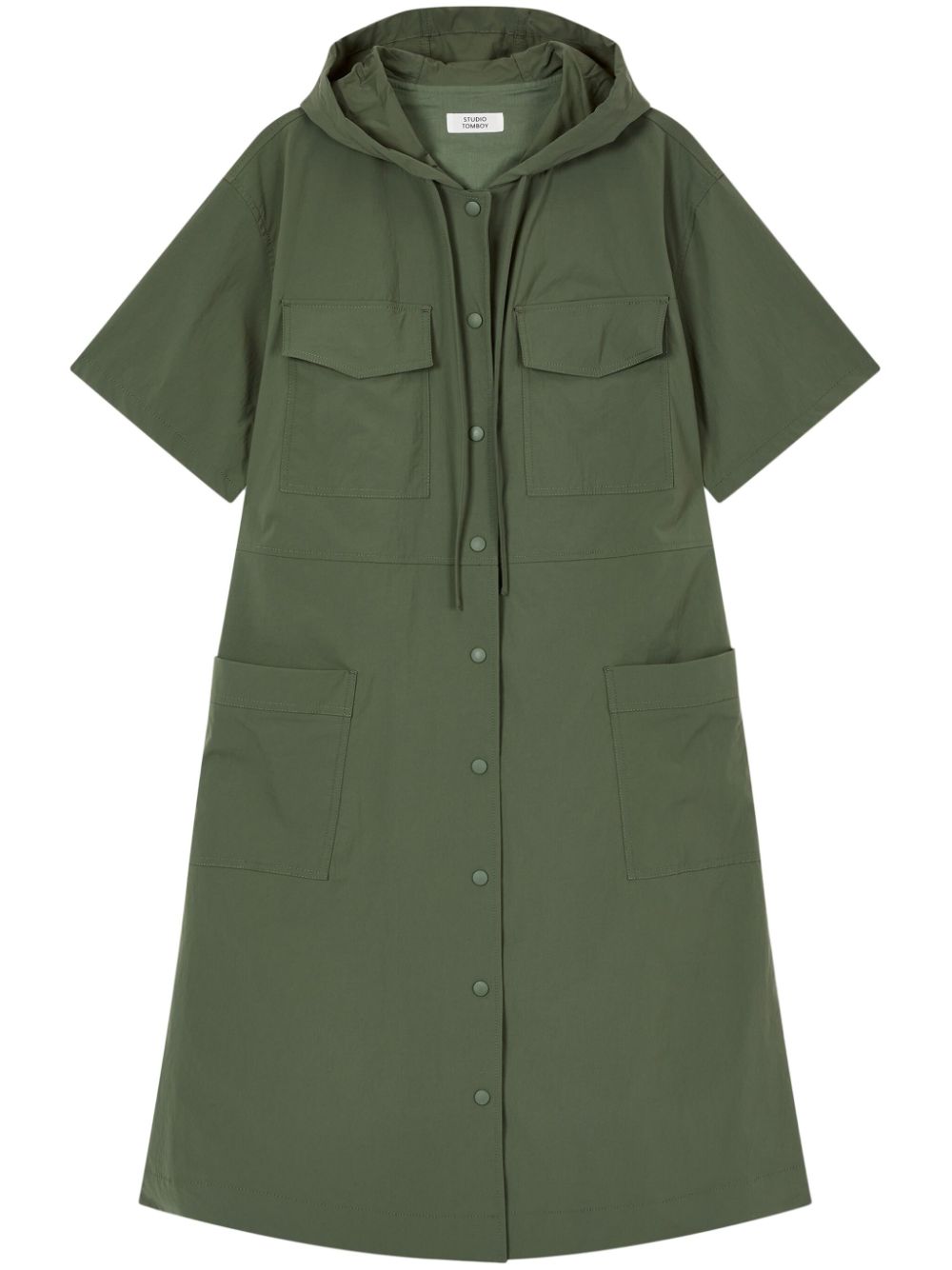 STUDIO TOMBOY hooded cargo midi dress - Green von STUDIO TOMBOY