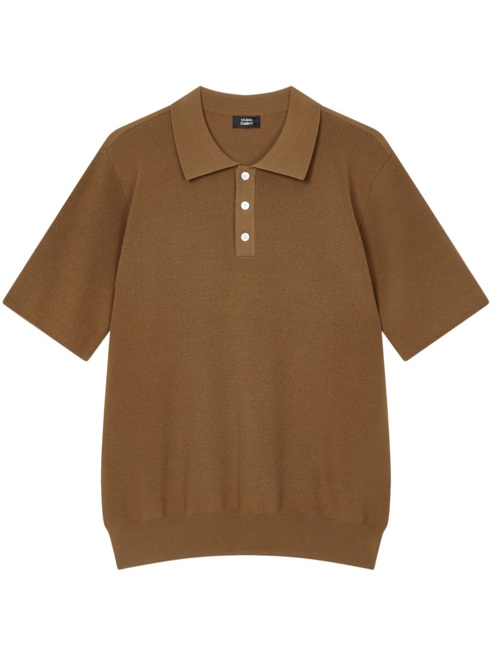 STUDIO TOMBOY knitted polo t-shirt - Brown von STUDIO TOMBOY