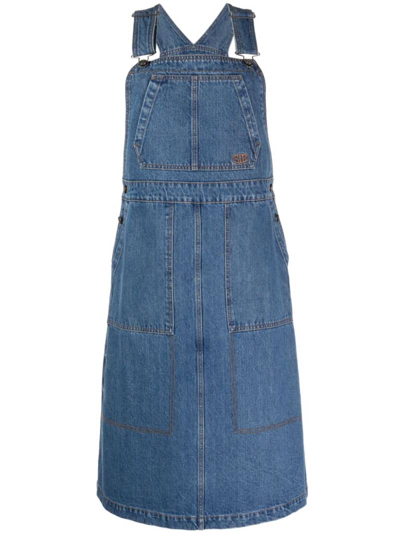 STUDIO TOMBOY logo-embroidered denim dungaree dress - Blue von STUDIO TOMBOY