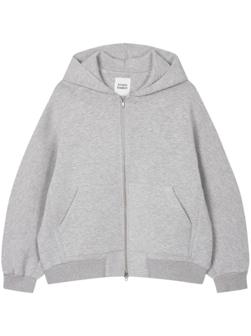 STUDIO TOMBOY logo-embroidered zip-up hoodie - Grey von STUDIO TOMBOY