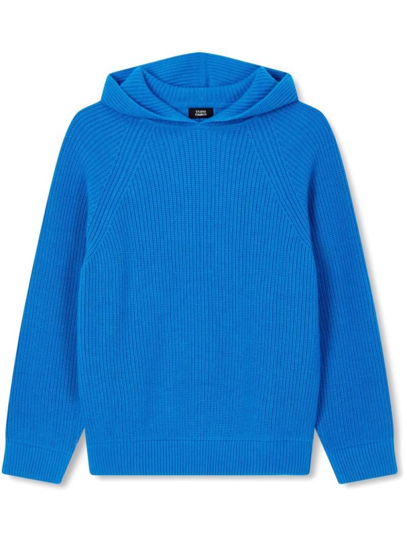 STUDIO TOMBOY logo-intarsia hoodie - Blue von STUDIO TOMBOY