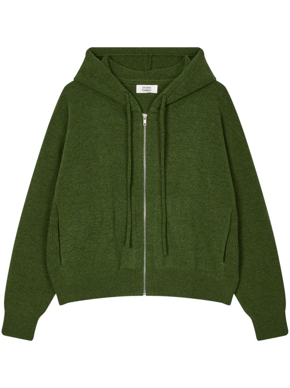 STUDIO TOMBOY logo-lettering hooded cardigan - Green von STUDIO TOMBOY