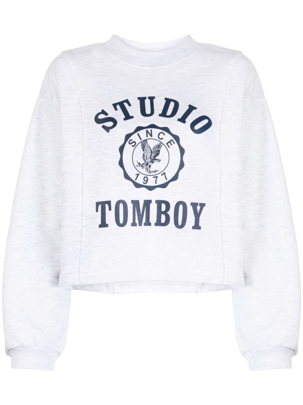 STUDIO TOMBOY logo-stamp cropped sweatshirt - Grey von STUDIO TOMBOY