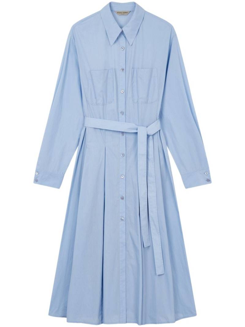 STUDIO TOMBOY long-sleeved pleated shirt dress - Blue von STUDIO TOMBOY