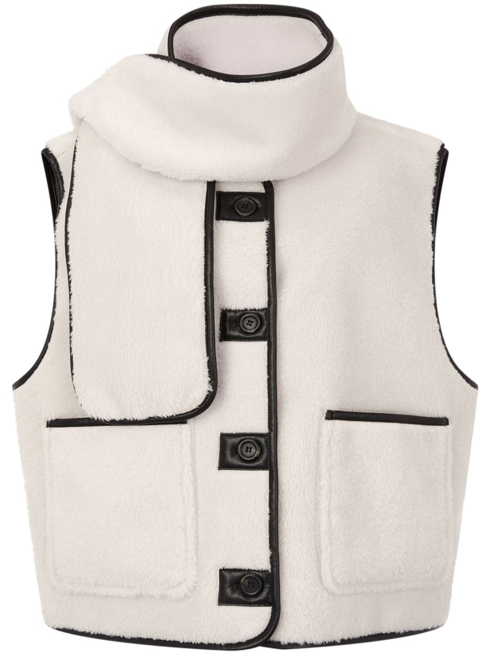 STUDIO TOMBOY muffler-set shearling vest - White von STUDIO TOMBOY