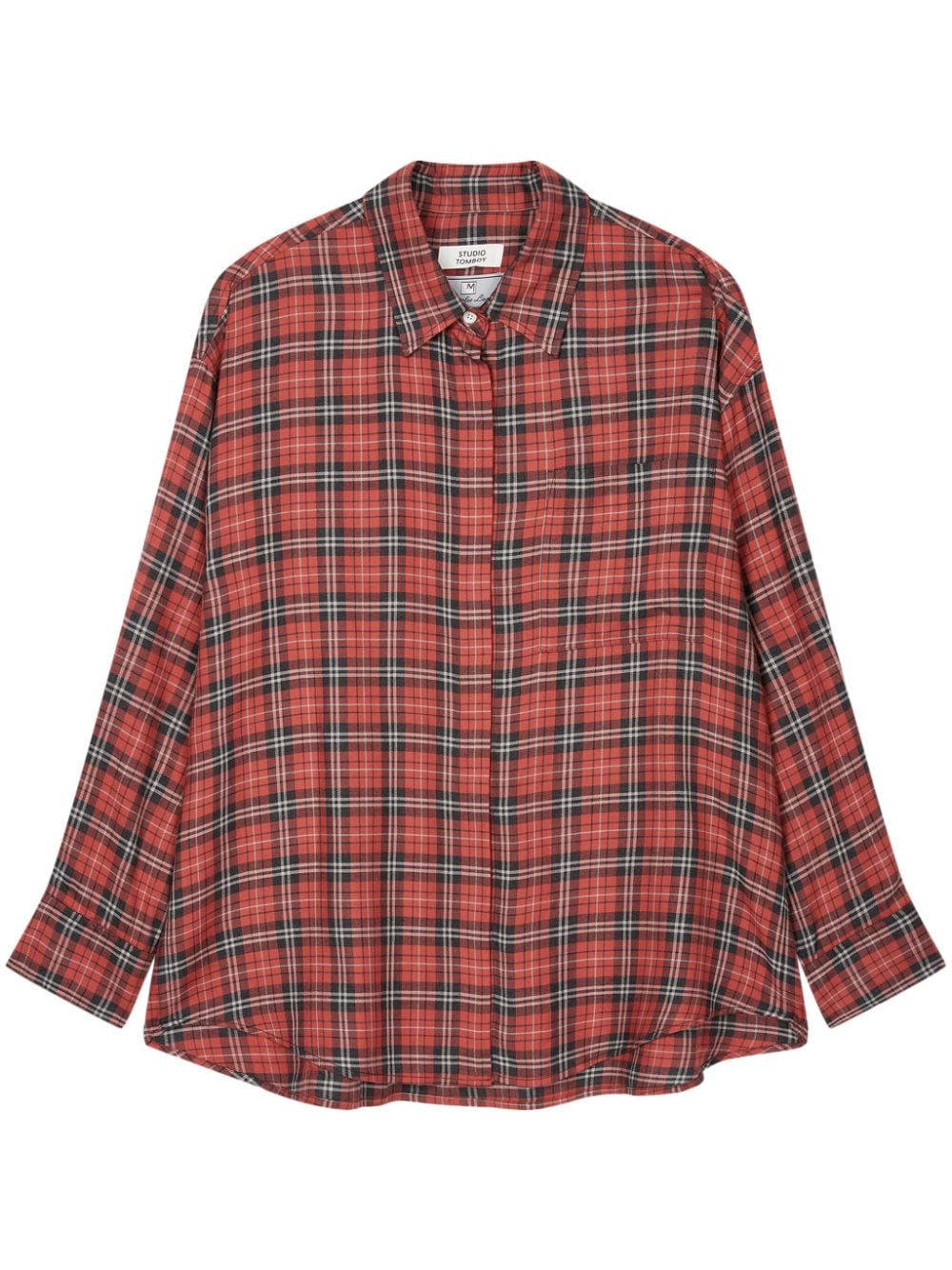 STUDIO TOMBOY one-pocket check-pattern shirt - Orange von STUDIO TOMBOY