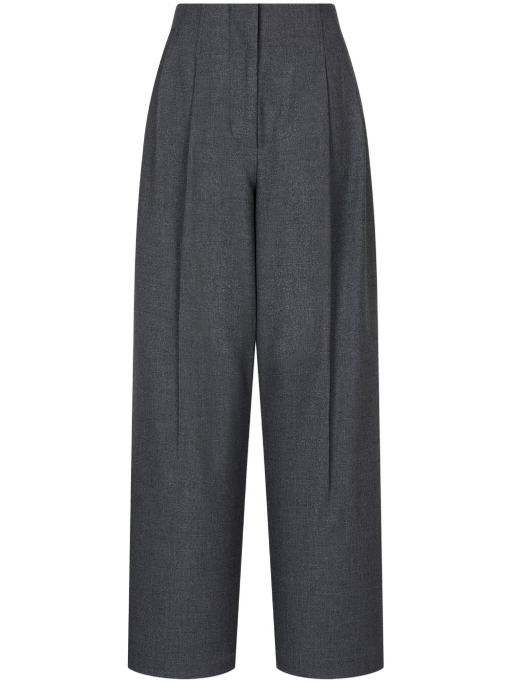 STUDIO TOMBOY one-tuck cotton trousers - Grey von STUDIO TOMBOY