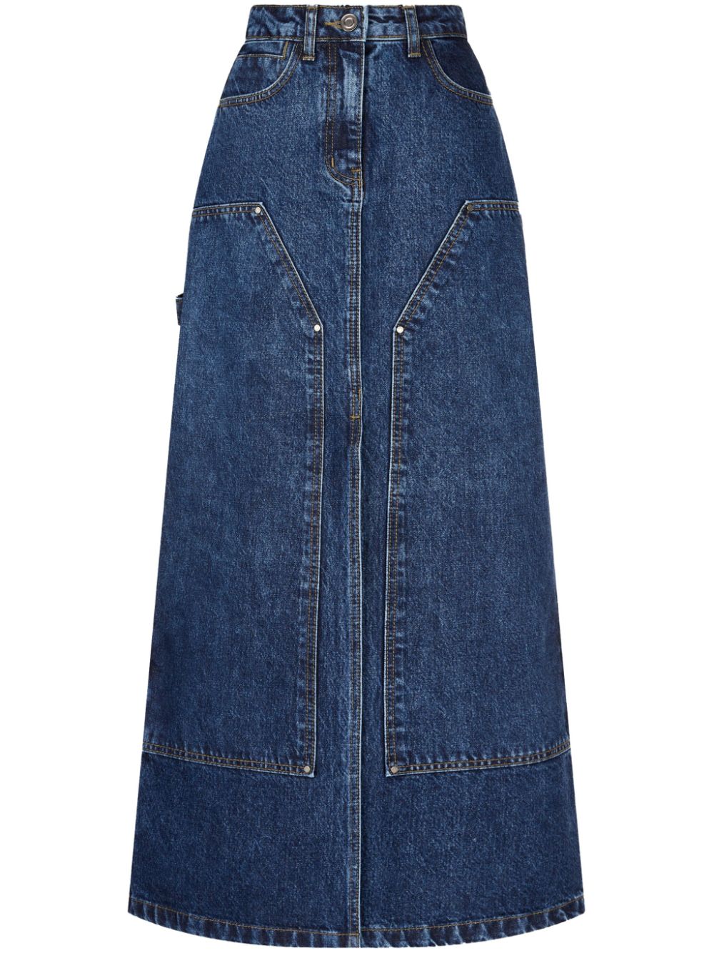 STUDIO TOMBOY panelled denim maxi skirt - Blue von STUDIO TOMBOY