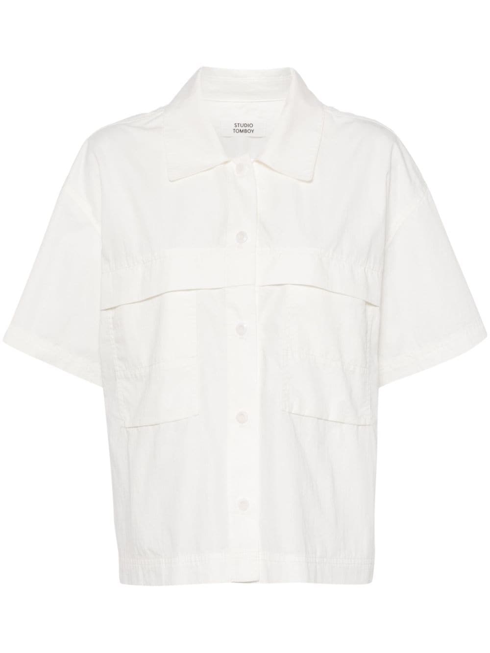 STUDIO TOMBOY panelled short-sleeve shirt - White von STUDIO TOMBOY