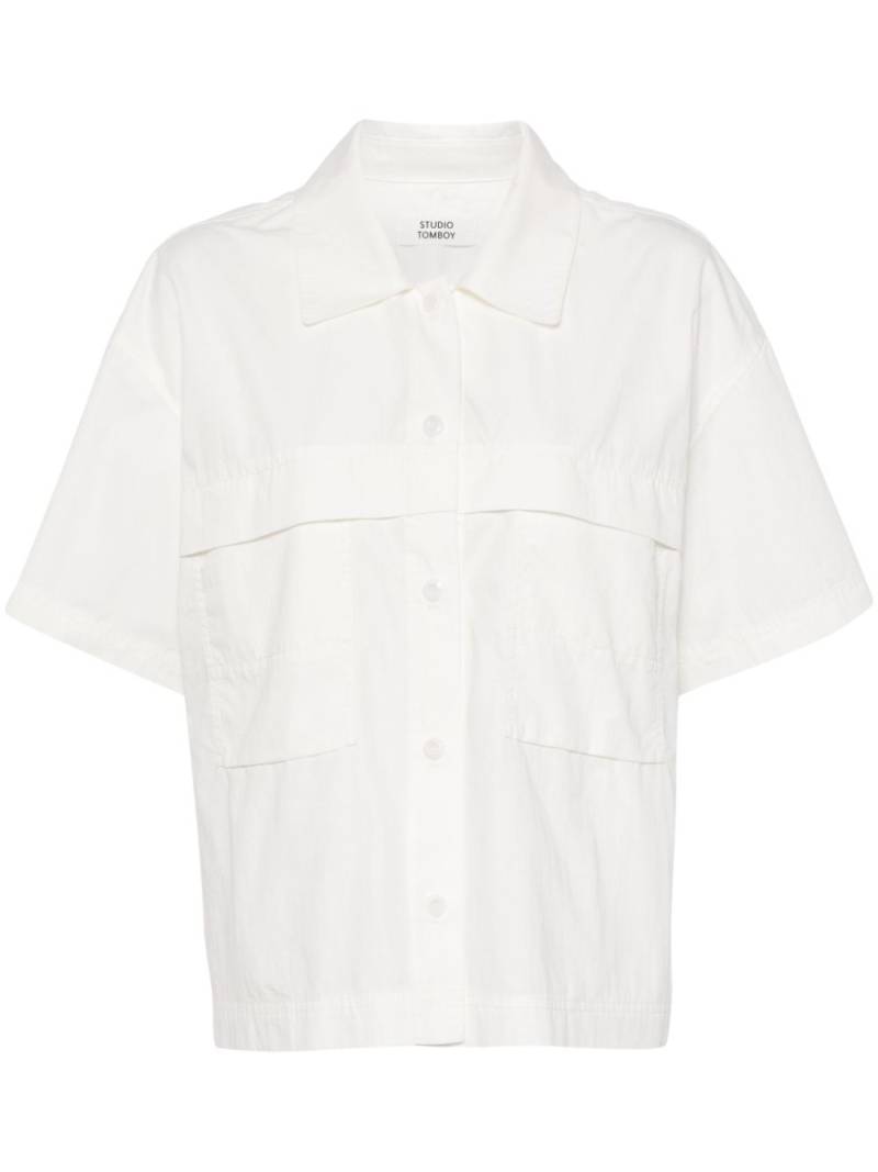 STUDIO TOMBOY panelled short-sleeve shirt - White von STUDIO TOMBOY